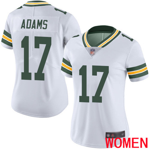 Green Bay Packers Limited White Women #17 Adams Davante Road Jersey Nike NFL Vapor Untouchable
